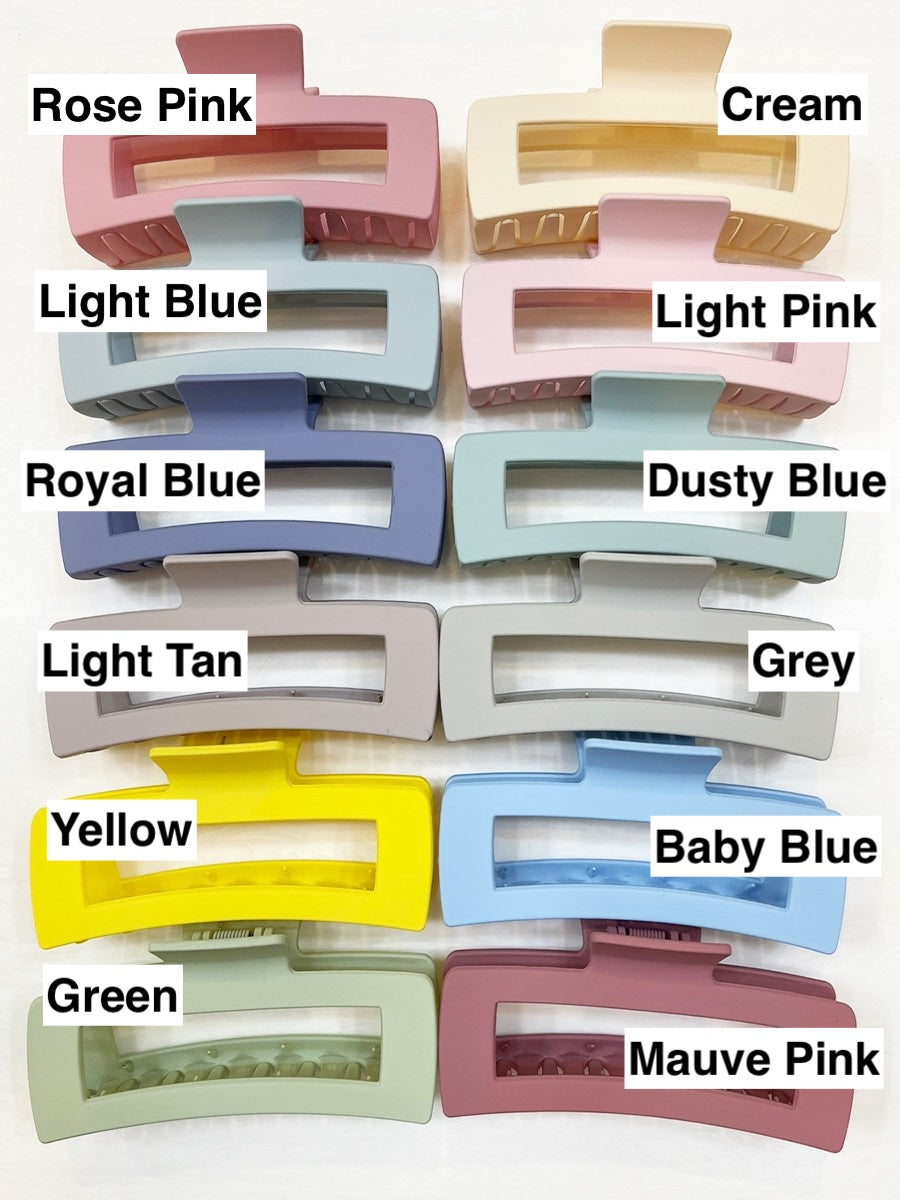 Matte Jumbo Cut Out Rectangle Hair Claw