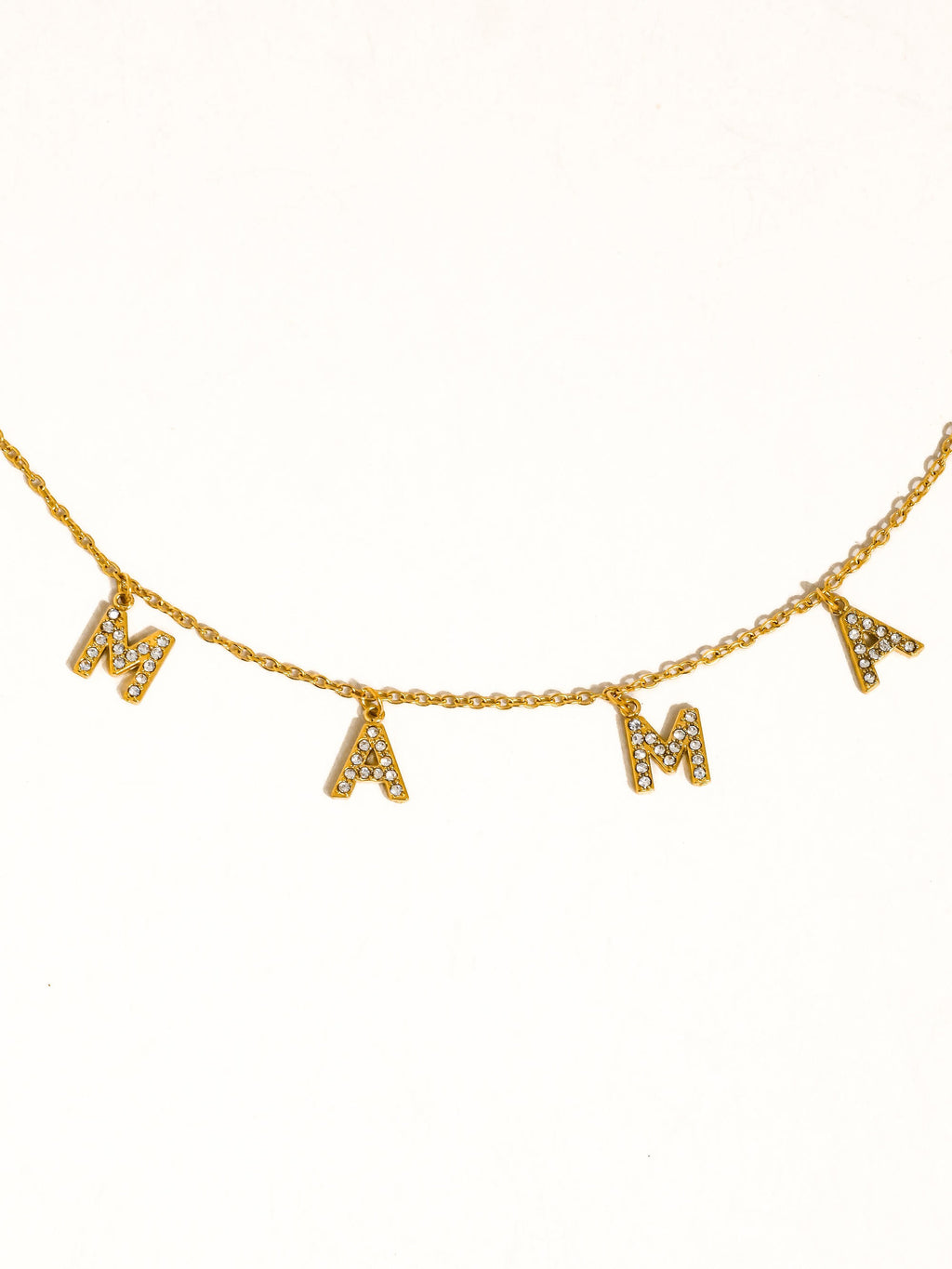 Moana 18k Gold Non-tarnish Cz Mama Letter Necklace