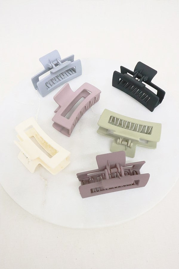Matte Rectangle Cutout Hair Claw