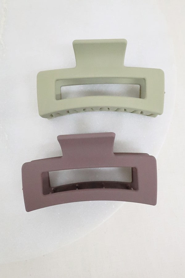 Matte Rectangle Cutout Hair Claw