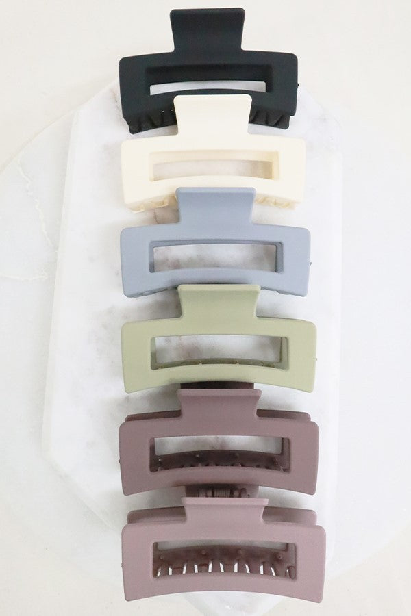 Matte Rectangle Cutout Hair Claw