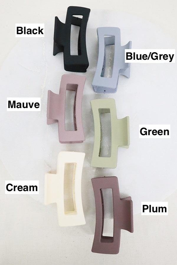 Matte Rectangle Cutout Hair Claw