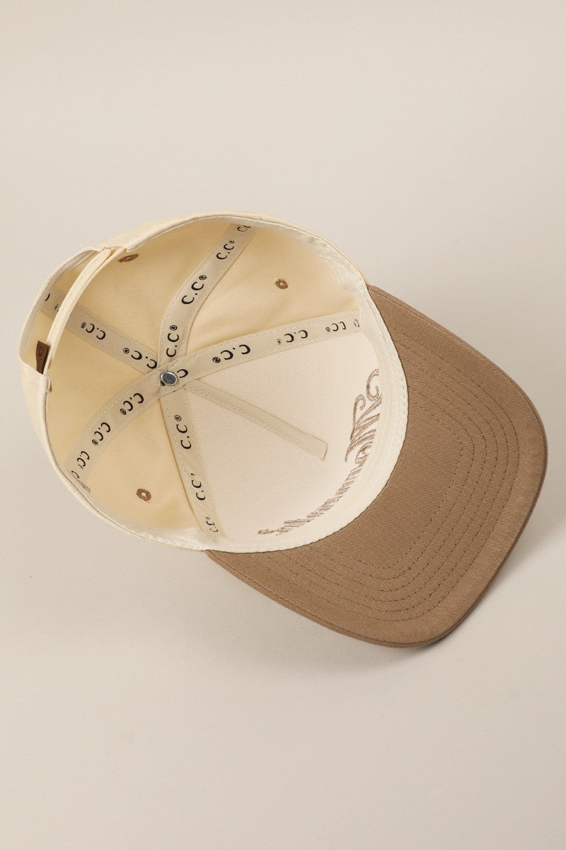 Mommin' Beige Embroidered Trucker Hat