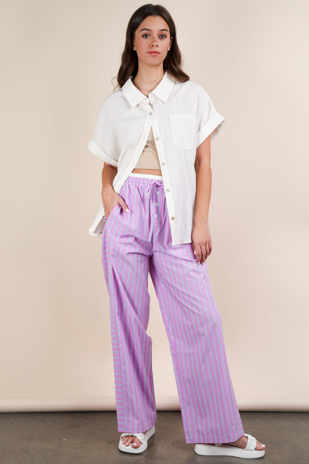 Oversized Oatmeal Dolman Sleeve Crinkled Woven Shirt Top