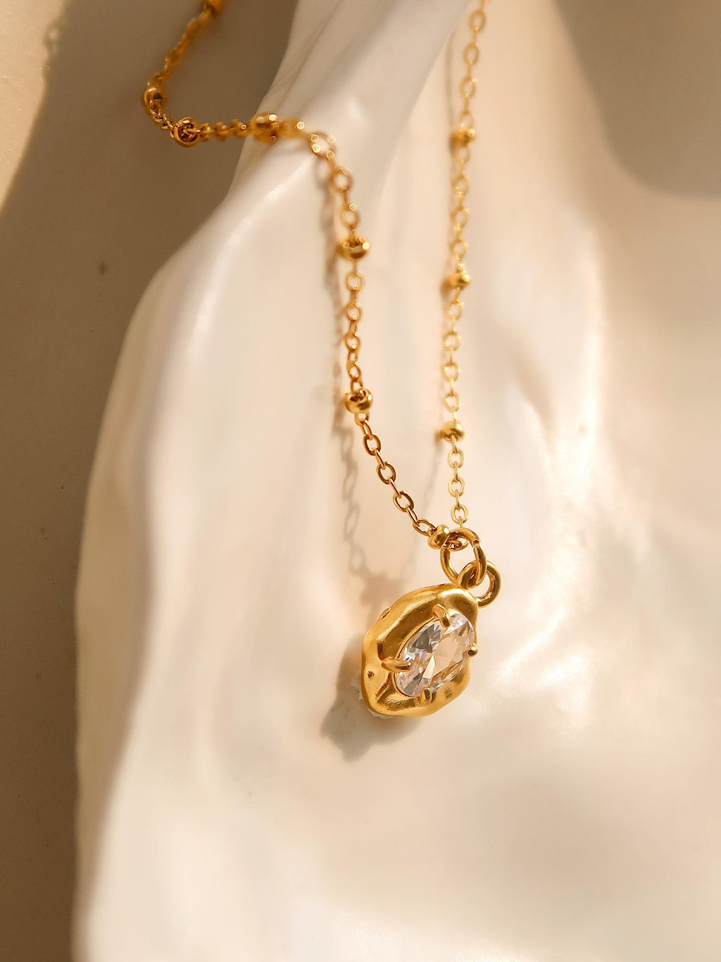 18k Gold Petite Cz Necklace