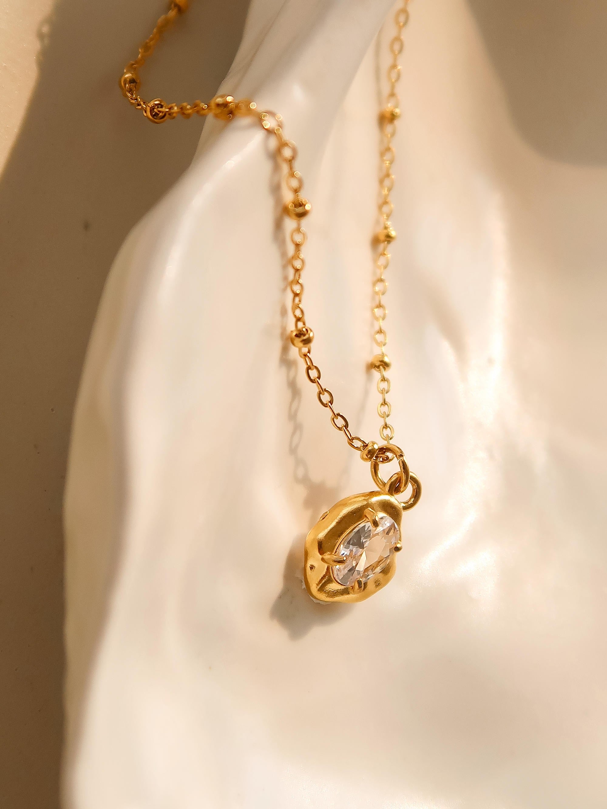 18k Gold Petite Cz Necklace