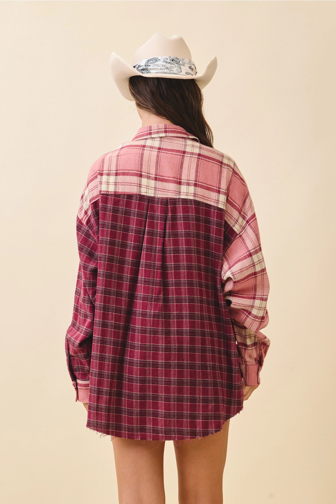 Kambrie Pink Plaid Flannel Shirt