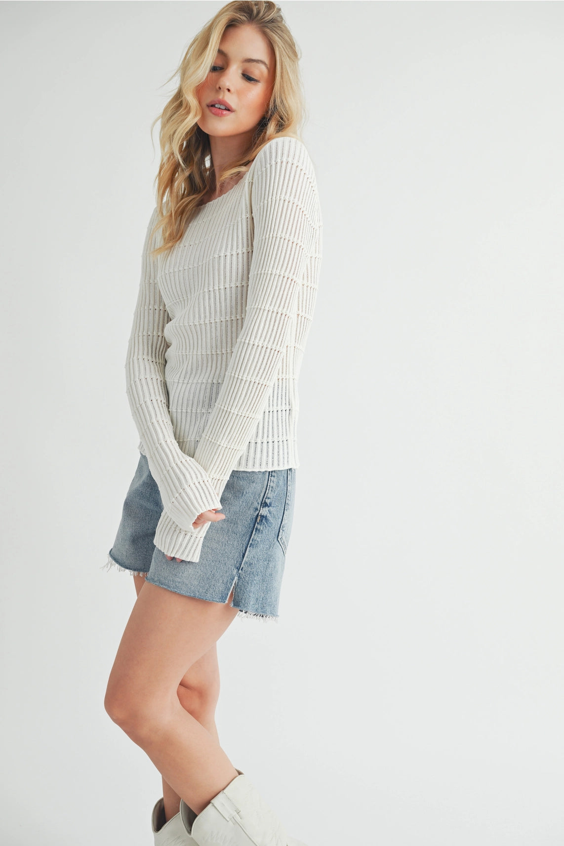 Rashada White Knitted Top