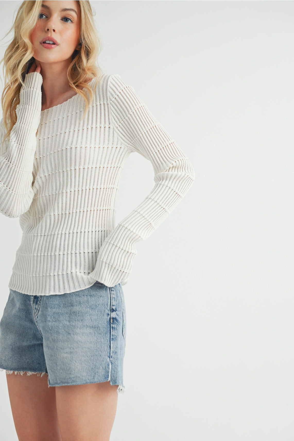 Rashada White Knitted Top