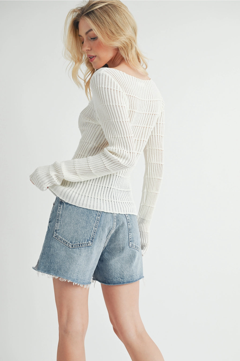 Rashada White Knitted Top