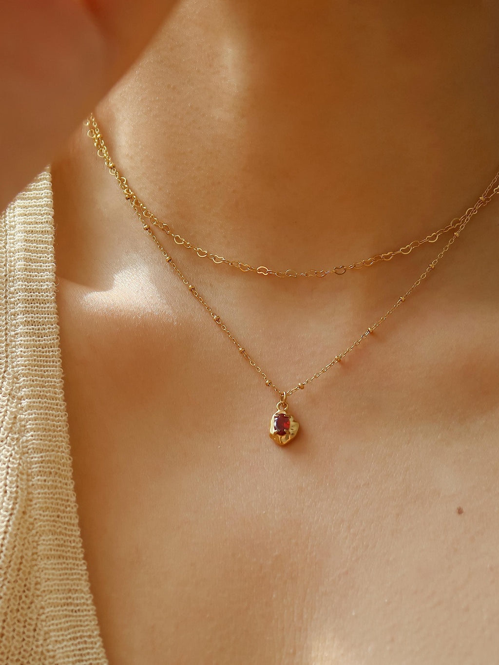 Ryleigh 18k Red Gold Petite Cz Necklace