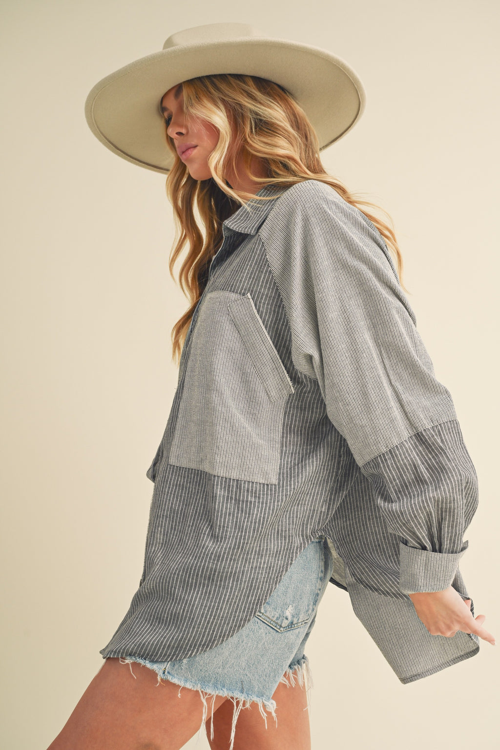 Shia Black Striped Top