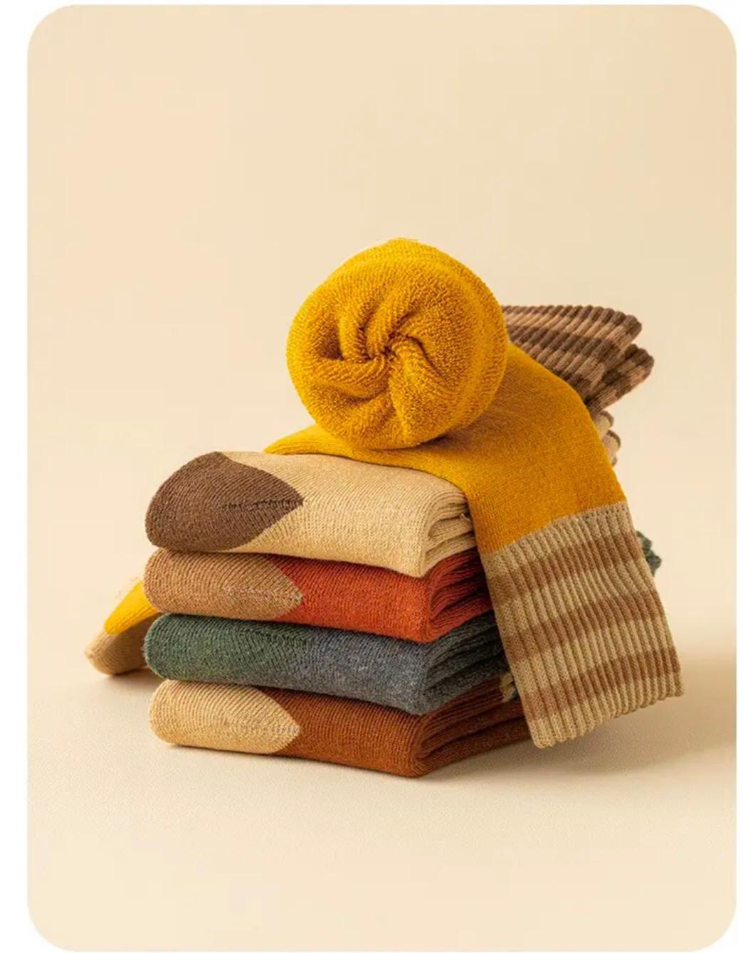 Color Block Striped Thermal Lined Socks