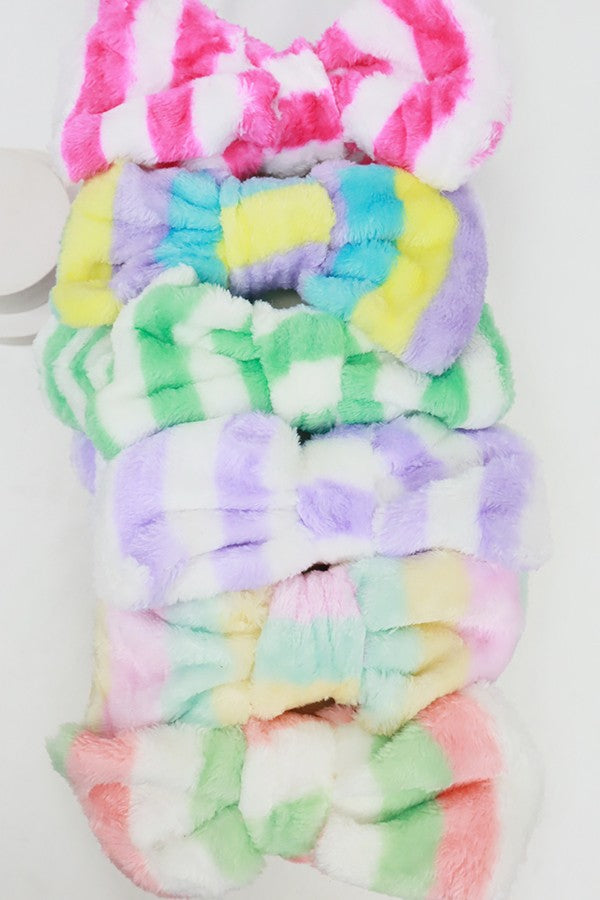 Striped Bow Spa Headband