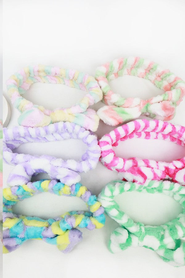 Striped Bow Spa Headband