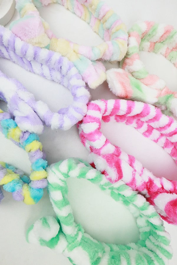Striped Bow Spa Headband