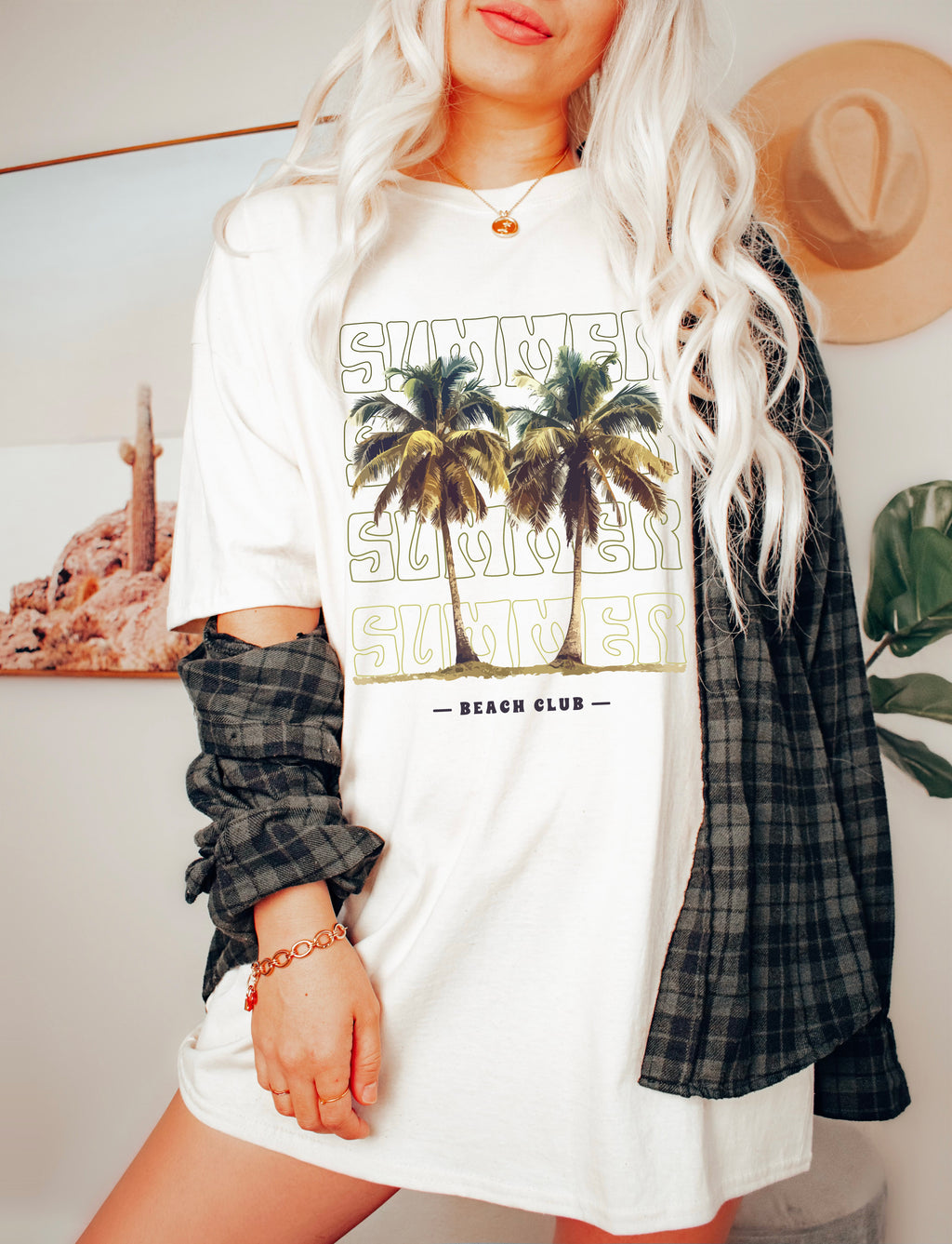Summer Beach Club Palm Tree Tee