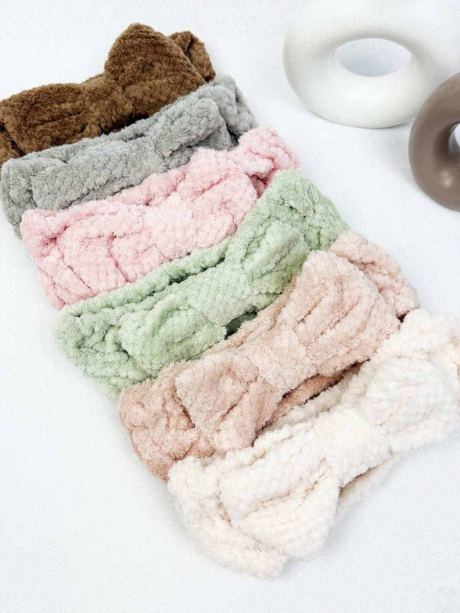 Waffle Texture Bow Spa Headband