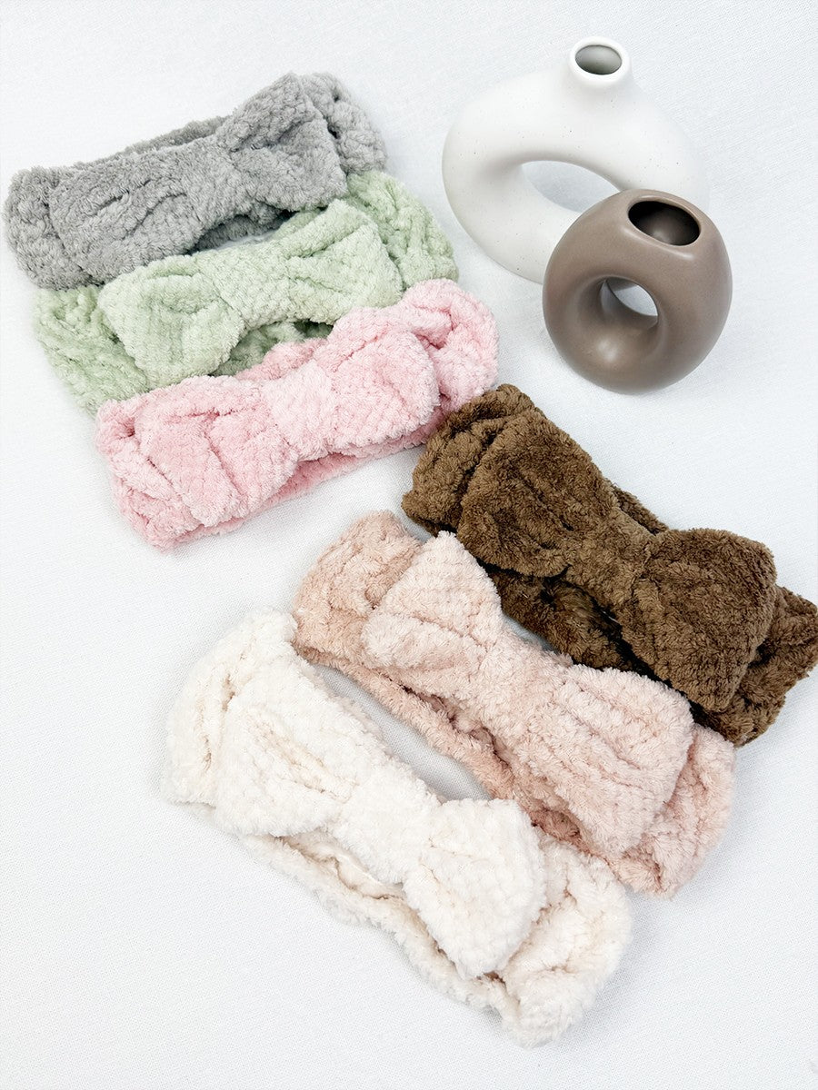 Waffle Texture Bow Spa Headband