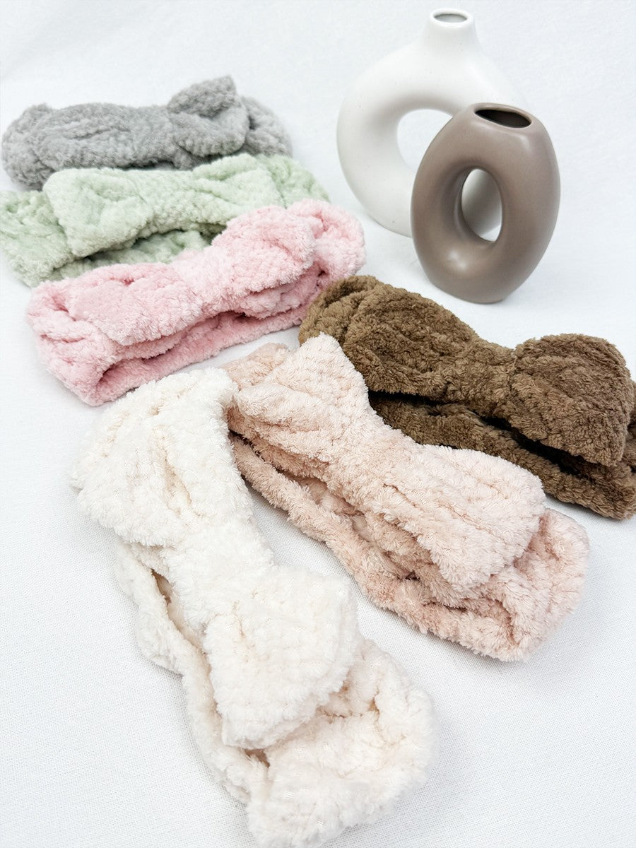 Waffle Texture Bow Spa Headband