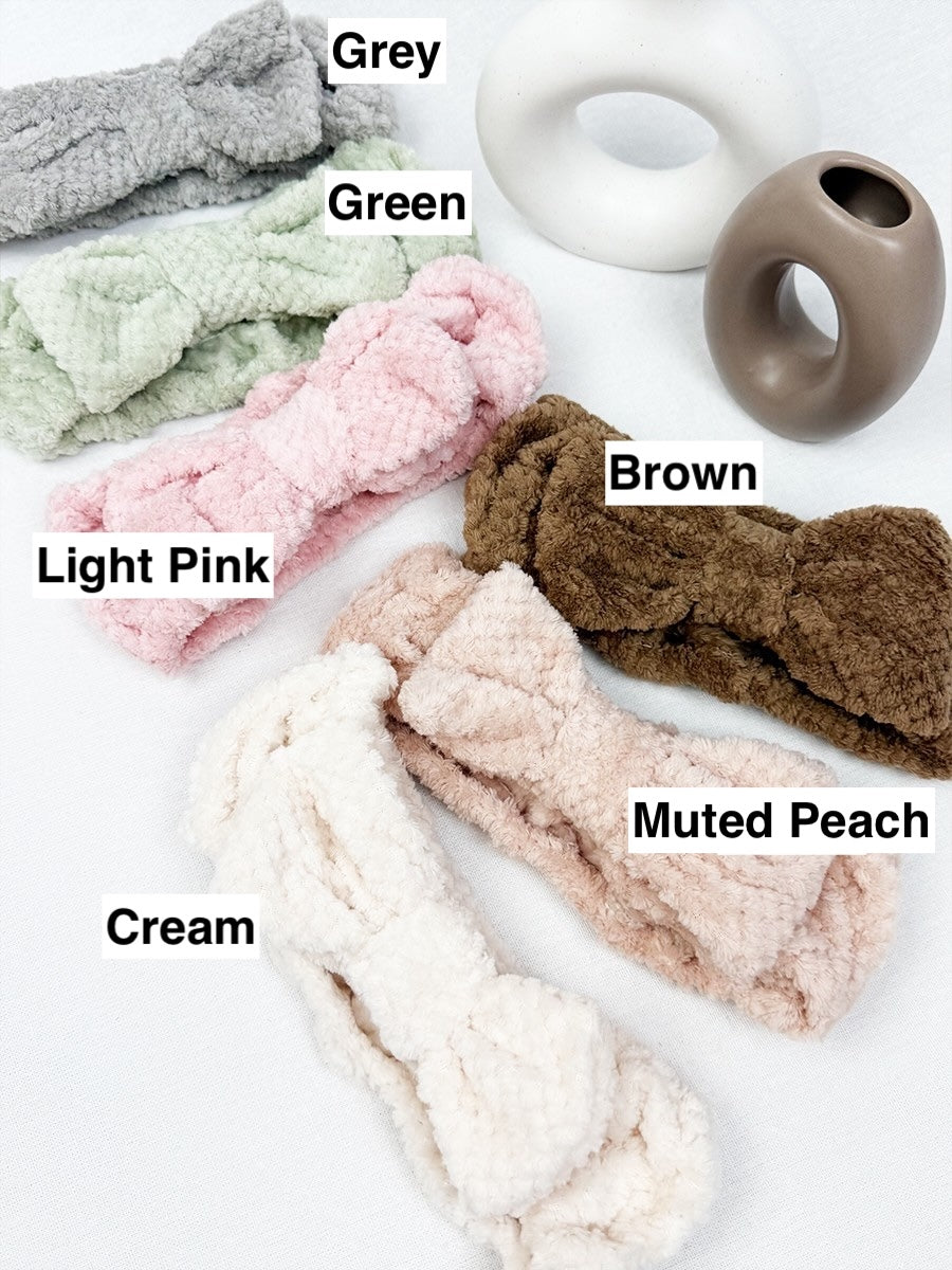 Waffle Texture Bow Spa Headband