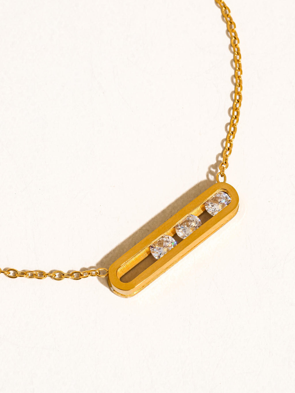 Yveline 18k Gold Bar Pendant Necklace