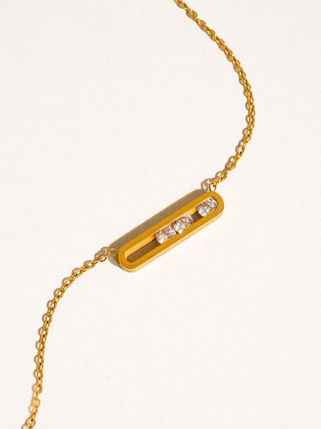 Yveline 18k Gold Bar Pendant Necklace